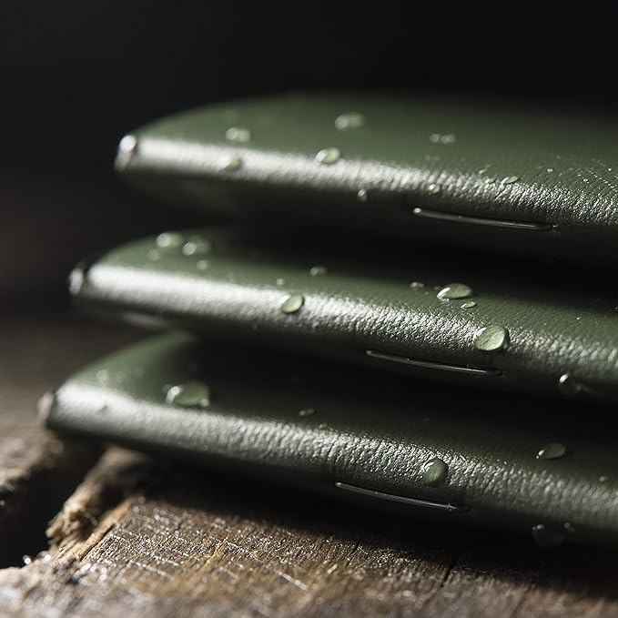 Rite in the Rain Weatherproof Mini Stapled Notebook, 3.25" x 4.625", Green Cover, Universal Pattern, 3 Pack (No. 971FX-M)