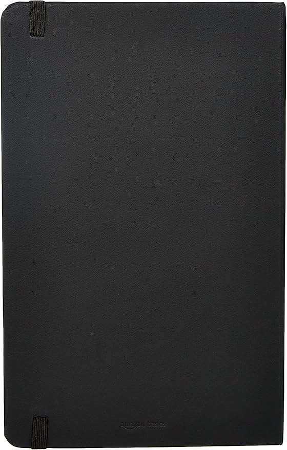 Amazon Basics Classic Grid Notebook for Writing and Note Taking, Hardcover, Graph Ruled, 240 Pages, 5" x 8.25", Black