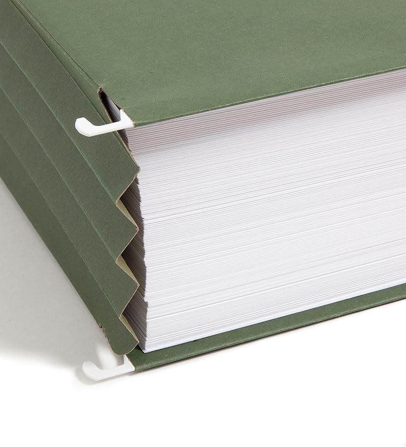 Smead Hanging File Pocket with Full-Height Gusset, 3-1/2" Expansion, Legal Size, Standard Green, 10 Per Box (64320)
