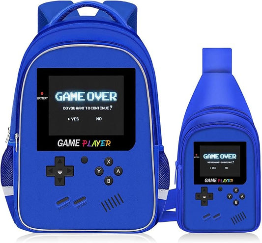 School Backpack For Boys - Gamer Boys Backpack For Kids Children Teens Elementary Middle School - Ages 6-18，17″