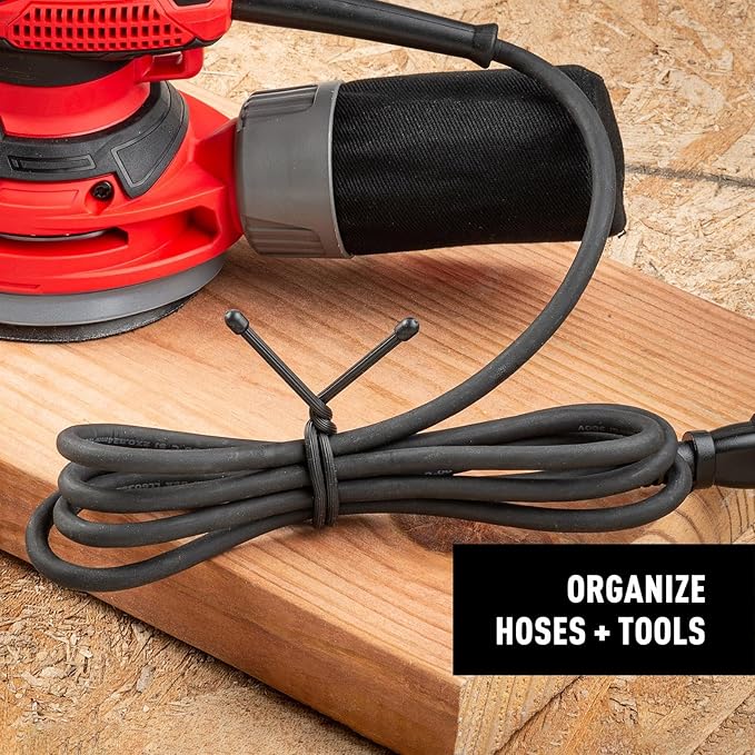 Nite Ize Original Gear Tie - 12-Inch Reusable Rubber Twist Tie - Reusable Gear Ties - Electric Cord Organizers - Twist Ties for Cords - Reusable Zip Ties - Black, 12-Inch, 12 Pack