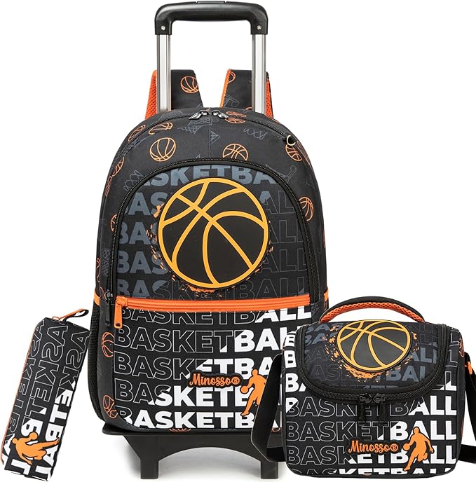 Rolling Backpack for Kids 8-12 Boys Backpack with Wheels for School Backpacks for Boys Kids Backpacks for Elementary Middle School Student