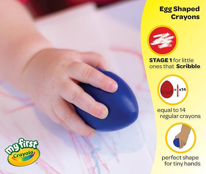 Crayola; My First Crayola; Palm-Grip Crayons; Art Tools; 6 Count; Designed for Toddlers
