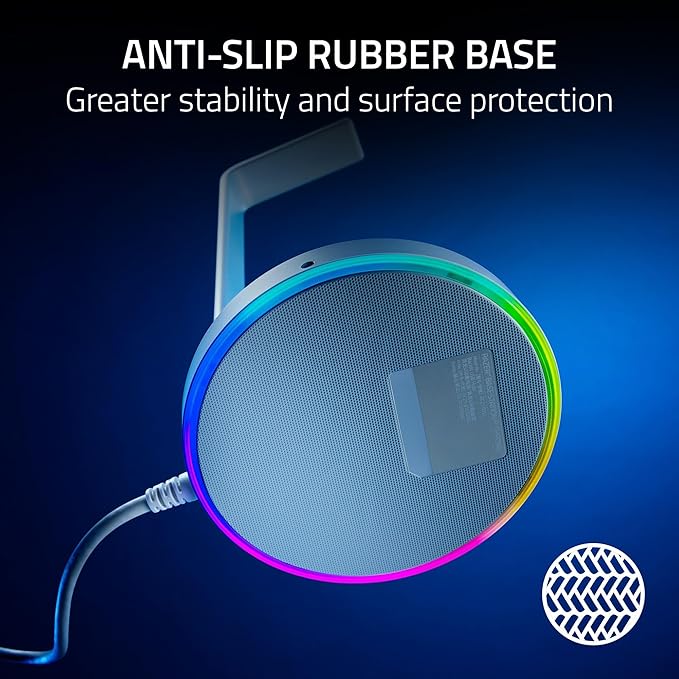 Base Station V2 Chroma Headphone Headset Stand Holder: Chroma RGB Lighting - Taller Stand & Anti-slip Ledge - USB Charging Ports - Anti-Slip Rubber Base - 3.5mm Port + Built-in DAC - Quartz Pink