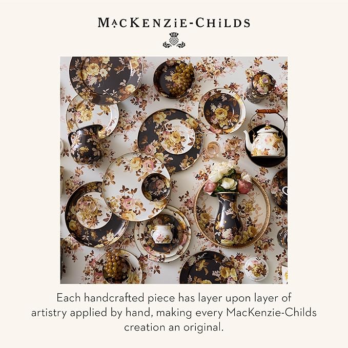MACKENZIE-CHILDS Pack of 20 Cocktail Paper Napkins, Decorative Napkins for Parties, Wild Rose