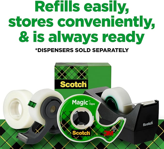 3M Scotch Magic Tape, 1 Roll, 1/2" x 1296