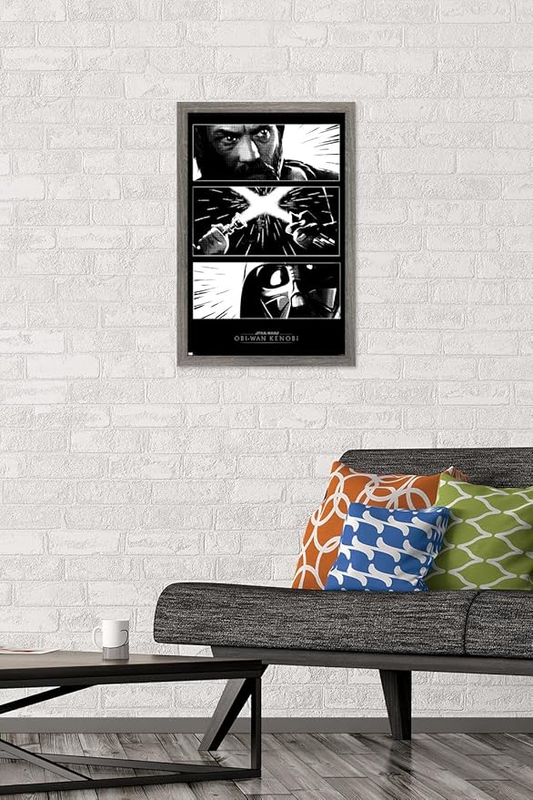 Trends International Star Wars: Obi-Wan Kenobi - Panels Wall Poster, 14.725" x 22.375", Barnwood Framed Version