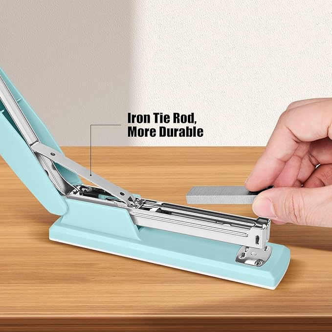 Stapler 25 Sheet Capacity with 1000 Staples and Staple Remover - Staplers for Desk, Non-Slip Office Stapler with Staples, Blue