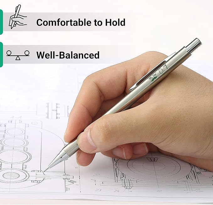 Mr. Pen- Metal Mechanical Pencils, 0.7mm, 2 Pack, Lead Pencil, Mechanical Pencil Metal Mechanical Pencil Mechanical, Mechinal Pencils, Mechanical Drafting Pencil