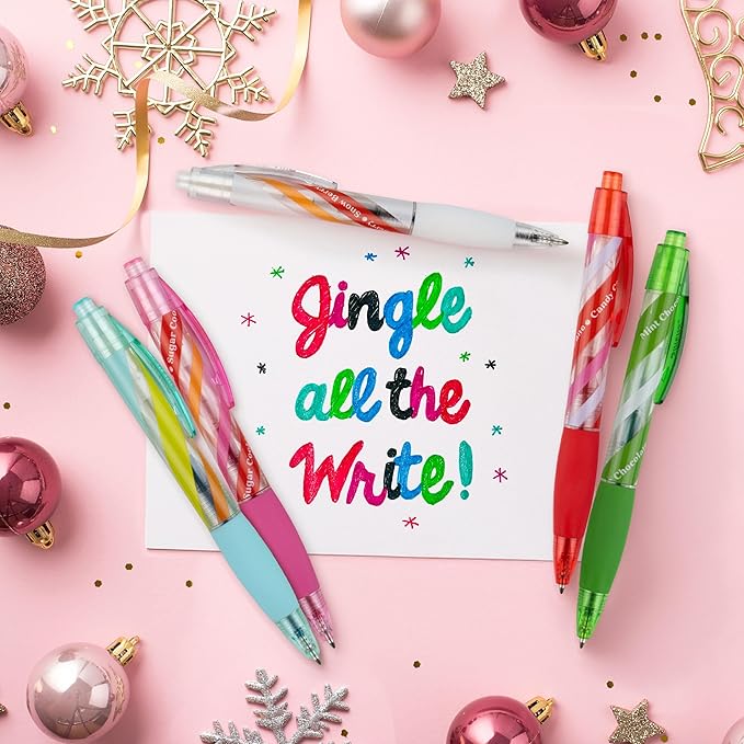 Holiday Smens - Patented Gourmet Scented Colored Glitter Gel Ink Pens, Medium Point, 6 Count - Fun, Cute, Cool, Smelly Pens for Kids
