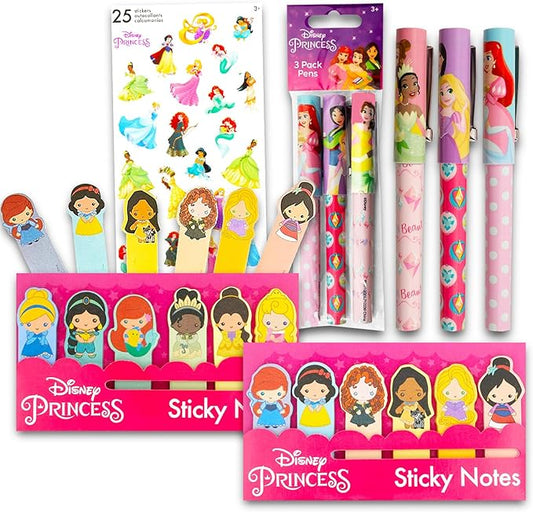 Disney Princess Sticky Note Set - Bundle with 360 Disney Princess Character Icon Sticky Notes for School, Office, Desk, Annotating, and More Plus Pens and More | Disney Princess Desk Accessories