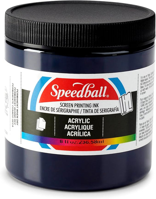 Speedball 004632 Acrylic Screen Acrylic Screen Printing Ink, 8 fl. oz., Dark Blue