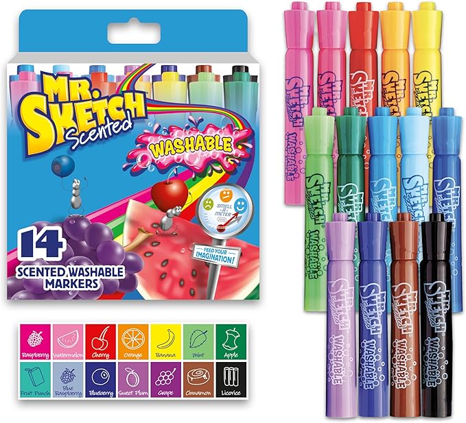 Mr. Sketch® Scented Markers,Chisel Point,Assorted,14 Count (Pack of 8)