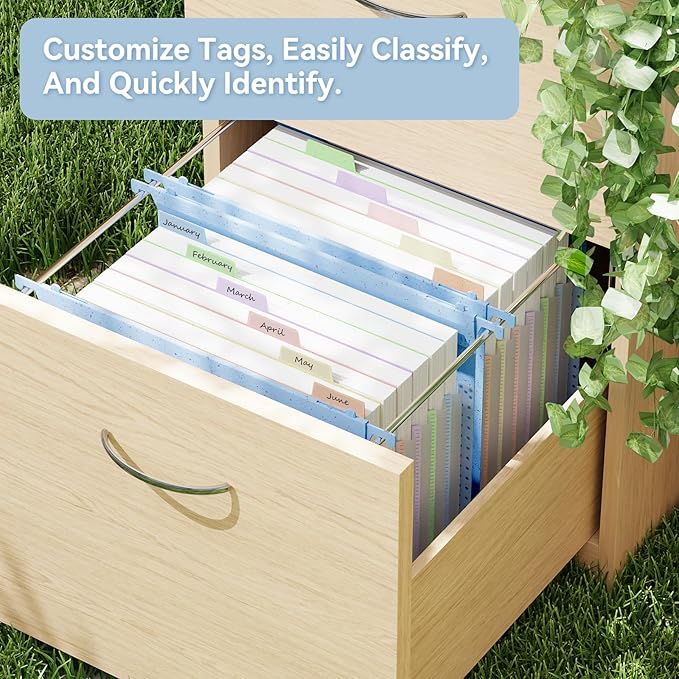 ANSOOK Wheat Straw Letter Size Hanging File Folders,Expandable 1.2" Accordion Pockets File Organizer,3 Pack Filing Cabinet Folders,Large Capacity File Folder with Tabs,Blue Hanging File for Frame Box