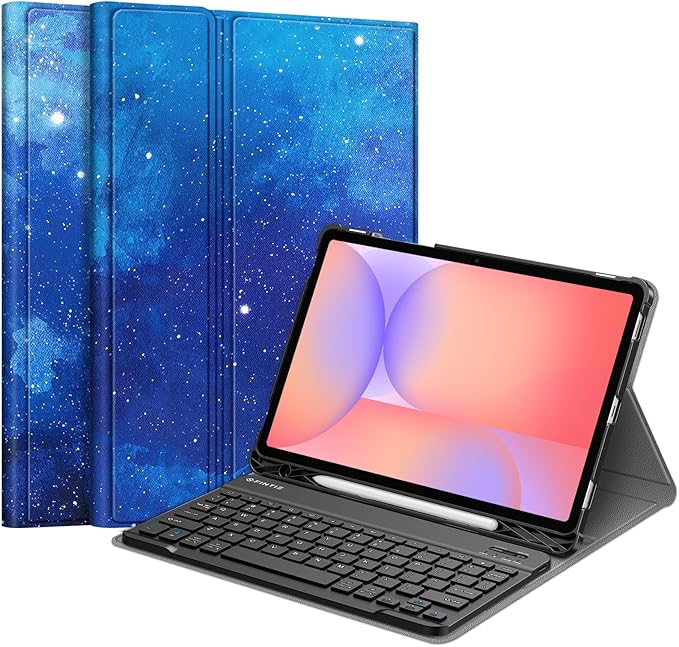 FINTIE Keyboard Case for Samsung Galaxy Tab S10 Lite/ S10 FE/ S9 FE 5G 10.9 Inch/Tab S9 11 Inch with S Pen Holder, Slim Stand Cover Detachable Wireless Bluetooth Keyboard, Starry Sky