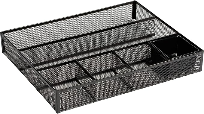 Office Depot Brenton Studio™ Metro Mesh Large Drawer Organizer, 2 7/16" H x 15 1/8" W x 11 9/10" D, Black