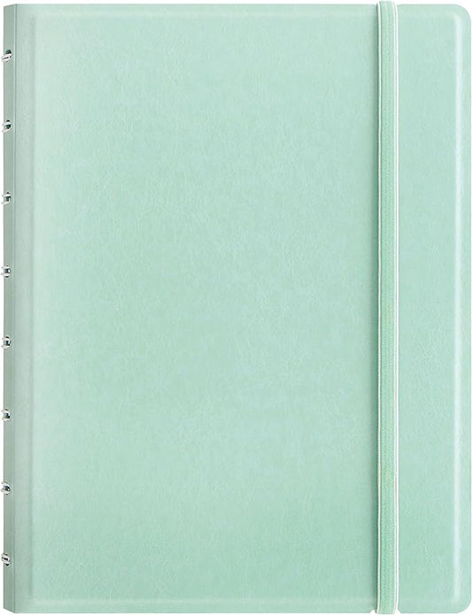 FILOFAX Refillable Pastel Notebook, A5 (8.25" x 5") Duck Egg - 112 Cream moveable pages - Index, pocket and page marker (B115052U)
