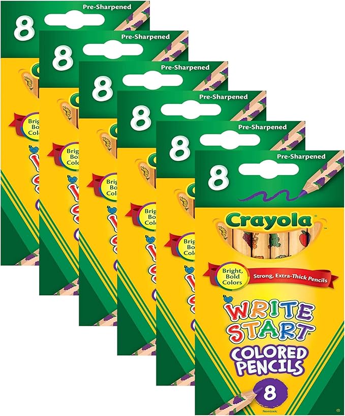 Crayola 8ct Write Start Colored Pencils, 6 PACK