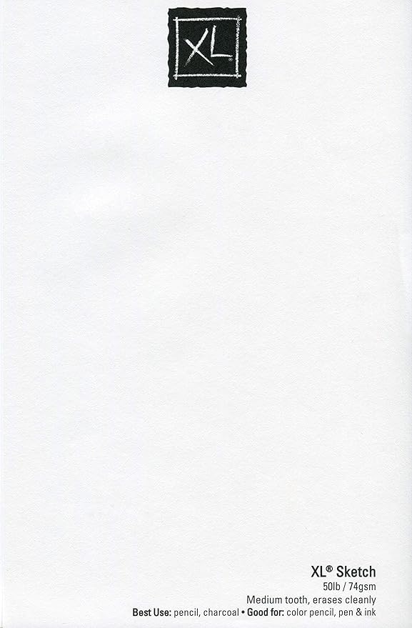Canson XL Series Paper Sketch Pad for Charcoal, Pencil and Pastel, Top Wire Bound, 50 Pound, 9 x 12 Inch, 100 Sheets