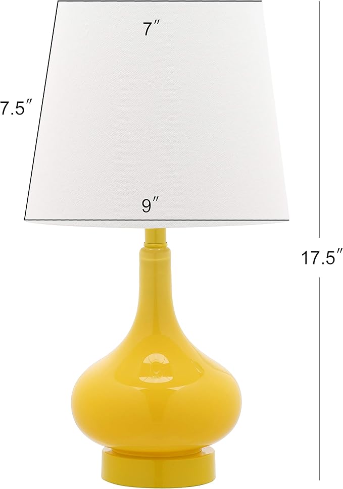 Safavieh Kids Lighting Collection Amy Yellow Gourd 18-inch Bedroom Living Room Home Office Desk Nightstand Table Lamp (LED Bulb Included)