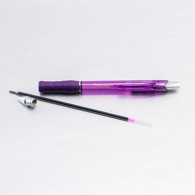 Pentel RSVP Super RT Ballpoint Pen, (1.0mm) Medium Line, Violet Ink, Pack of 2 (BX480BP2V)