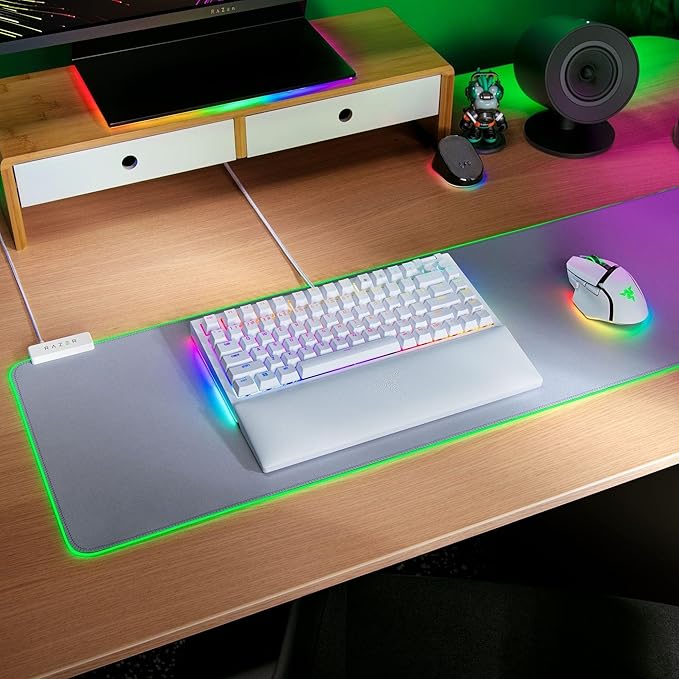Razer BlackWidow V4 75% Mechanical Gaming Keyboard: Hot-swappable Design - Compact & Durable - Orange Tactile Switches - Chroma RGB - MF Roller & Media Keys - Comfortable Wrist Rest - White (Renewed)