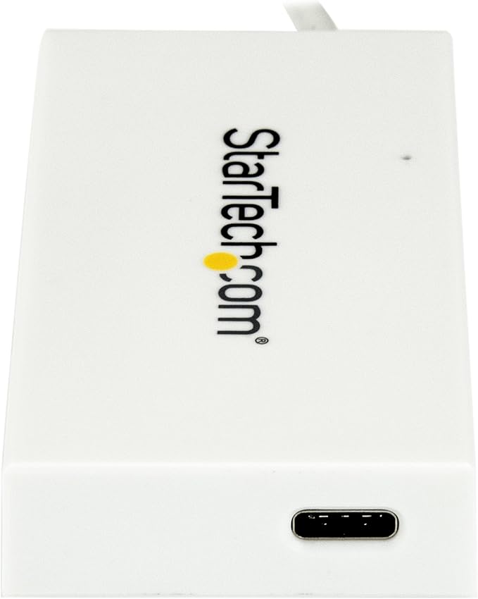 StarTech.com 4-Port USB 3.0 Hub - Powered USB 3.0 Hub - USB-C to 1x USB-C and 3X USB-A Adapter - USB 3.0 (5Gbps) - USB-C Port Expander - White, TAA (HB30C3A1CFB)