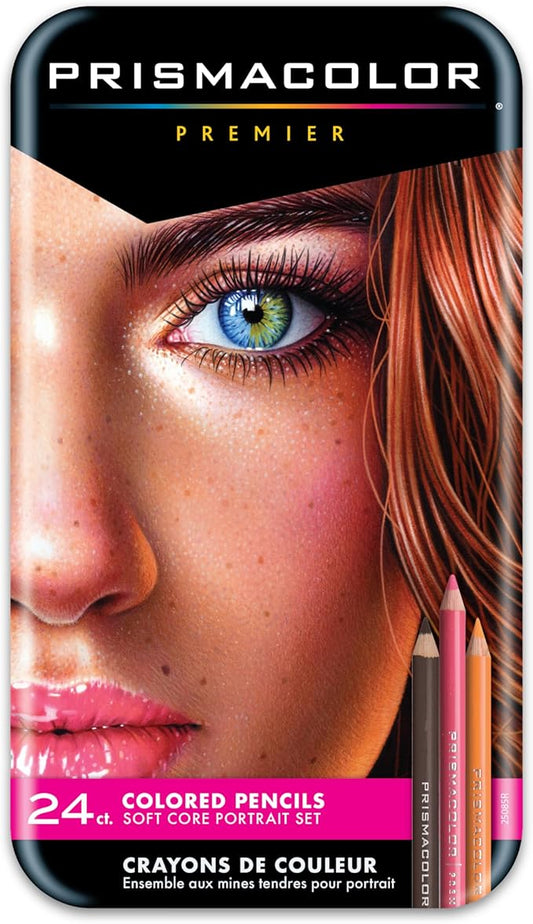 Prismacolor Premier Colored Pencils Portrait Set Soft Core Adult Coloring 24 Pack