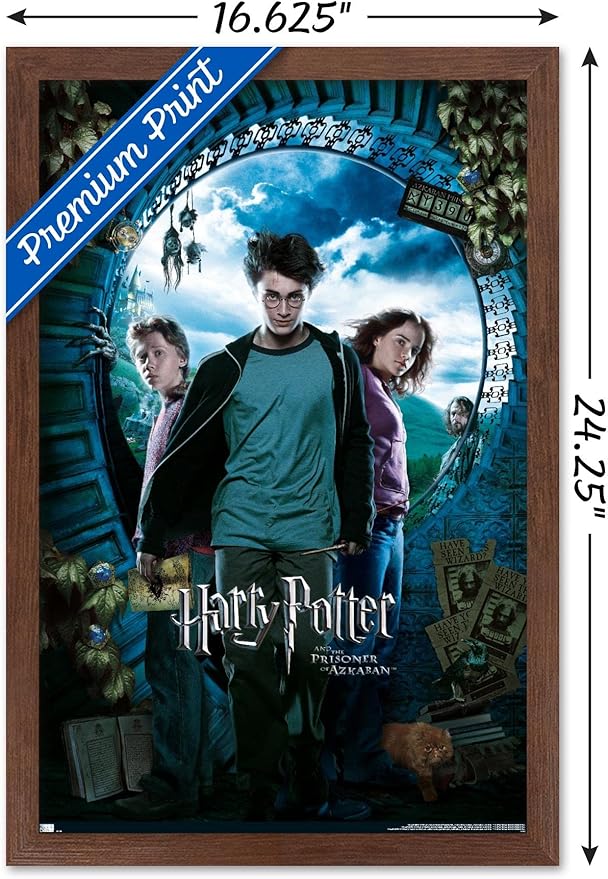 Trends International Harry Potter and the Prisoner of Azkaban - Sky One Sheet Wall Poster, 14.72" x 22.37", Mahogany Framed Version