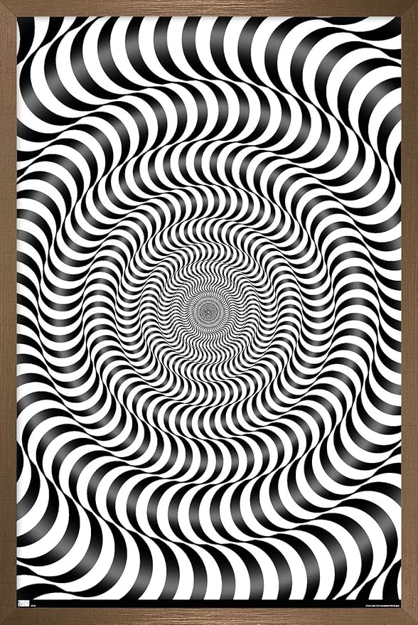 Trends International Zebra Stripe Optical Illusion Wall Poster, 22.375" x 34", Bronze Framed Version