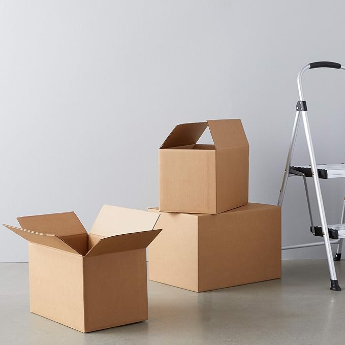Amazon Basics Moving Boxes Kit, Small and Medium Cardboard Box Combo, Packing and Shipping Supplies, Assorted Sizes, Brown, 15-Pack