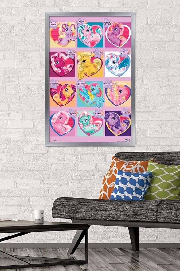Trends International Hasbro My Little Pony - Chart Wall Poster, 22.375" x 34", Silver Framed Version