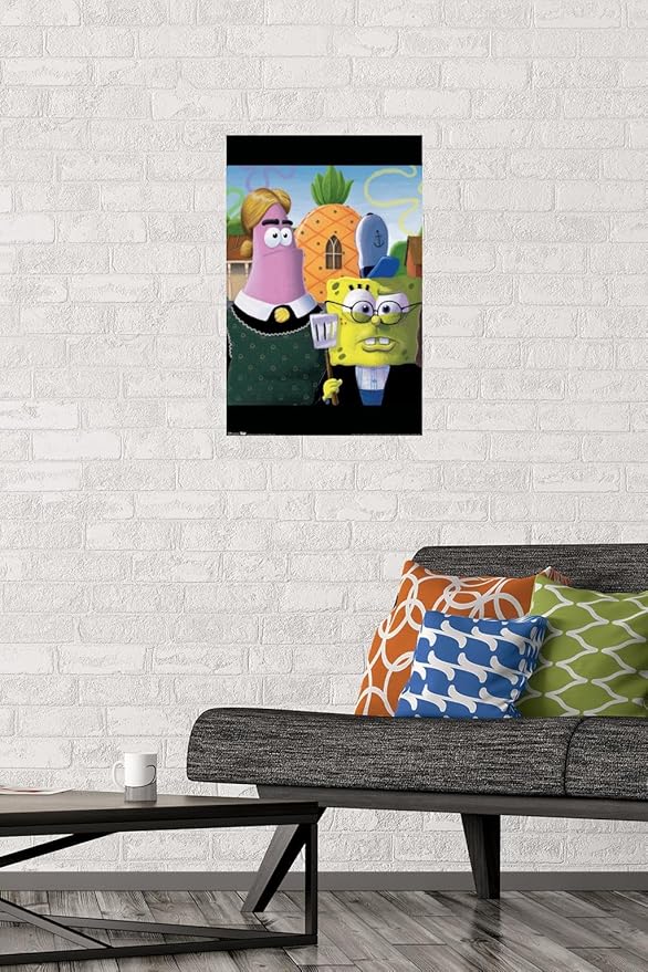 Trends International Nickelodeon Spongebob - American Gothic Wall Poster, 14.725" x 22.375", Premium Unframed Version