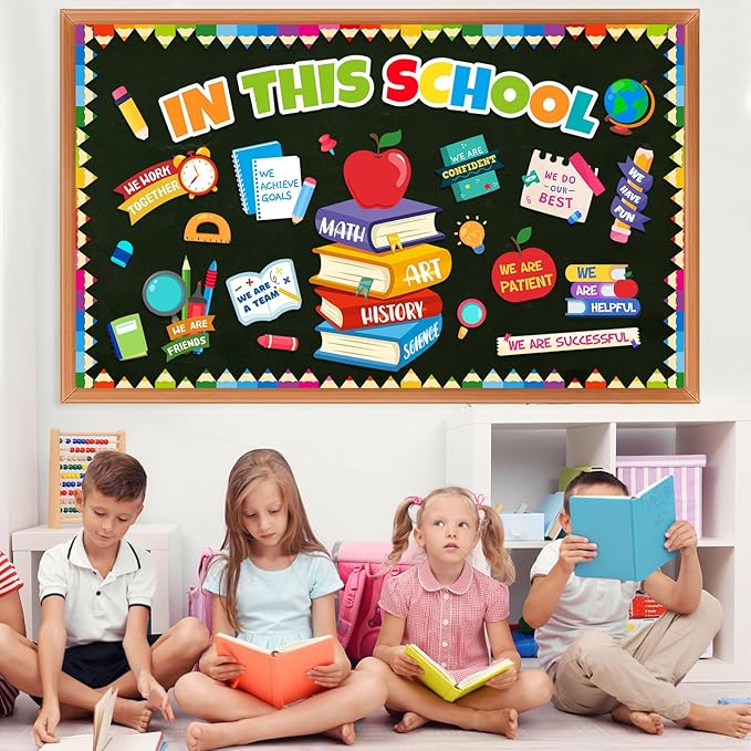 Pasimy in This School Bulletin Board Decorations Motivational Bulletin Board Set Inspirational Affirmation Classroom Decor Cutouts for Elementary Middle Back to School Home Office Wall Door Supplies