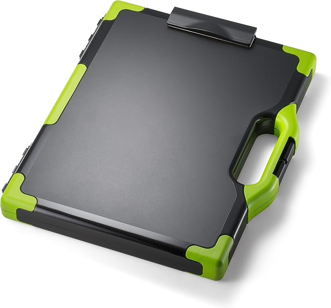 Officemate Carry All Clipboard Storage Box,Letter/Legal Size,Black & Green (83325),(Pack of 6)