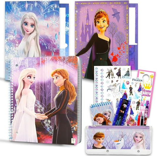 Disney Innovative Designs Frozen 2 Kids School Supplies Set with Pencil Case, Pencils, Notebook - 11 Pcs