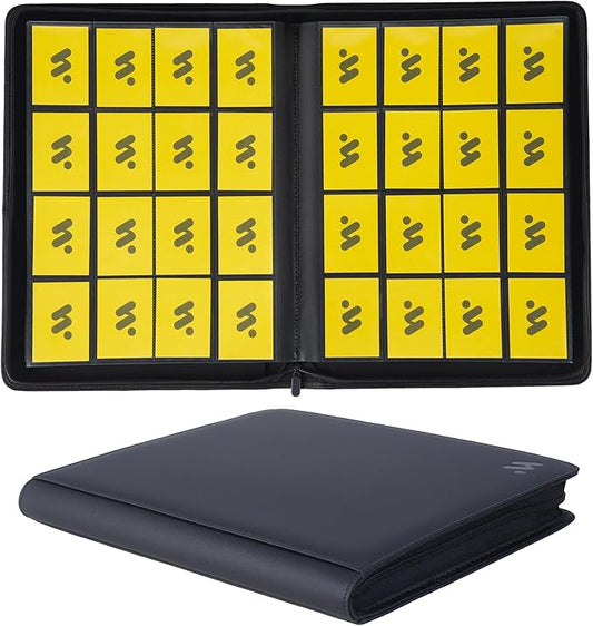 Card Binder 16 Pocket,Trading Card Binder Holds up to 1408 Cards with 44 Sleeves,Zipper Card Holder Album Compatible with TCG/Sports Cards-Black
