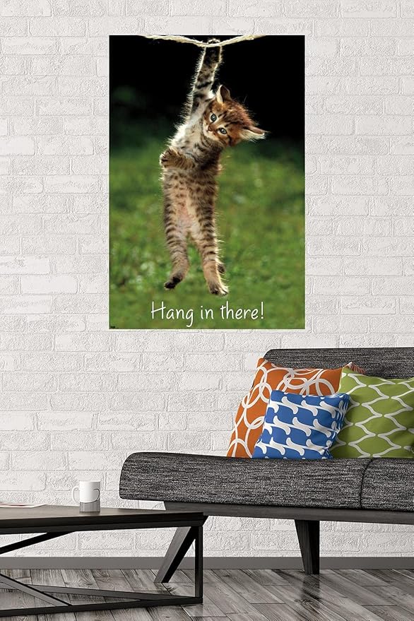 Trends International Kitten-Hang in There Premium Wall Poster, 22.375" x 34"