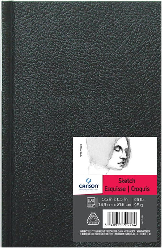 Canson Artist Series Sketch Book, Hardbound, 5.5x8.5 inches, 108 Sheets - Lay Flat Art Notebook