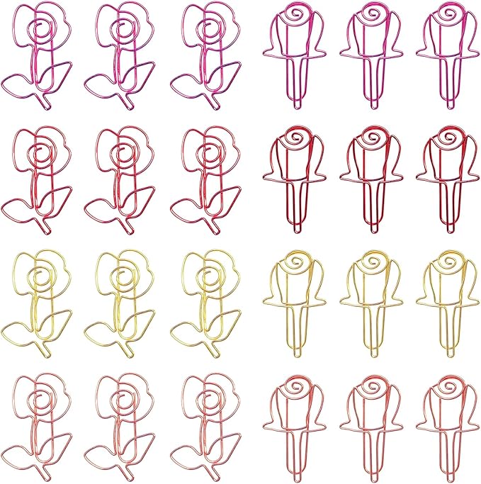 80 Pcs Cute Flower Paper Clips Set, Floral Paper Clips for Office Supplies Organization (Flower Shape 2)