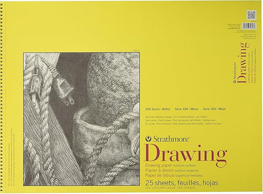 Strathmore 300 Series Drawing Pad, 18"x24" Wire Bound, 25 Sheets