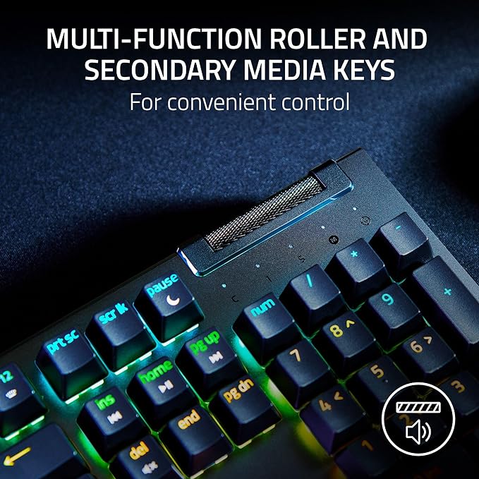 Razer BlackWidow V4 X - Mechanical Gaming Keyboard: Green Switches Tactile & Clicky, 6 Dedicated Macro Keys, Chroma RGB, Doubleshot ABS Keycaps, Media Controls, Sound Dampening & Stabilizers (Renewed)
