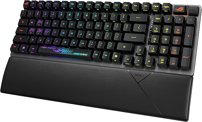 ASUS ROG Strix Scope II 96 RX Wireless Optical Gaming Keyboard – 96% Full-Size, Tri-Mode Connectivity, Pre-lubed ROG RX Red Linear Switches PBT Keycaps, RGB, PC/Mac Support - Black