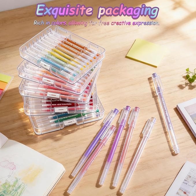 168 Pack Gel Pens For Coloring, Gel Colored Pens Marker for Adult Coloring Books, 0.6mm Fine Point Pens for Black Paper, Writing, Journaling, Drawing, Art Supplies