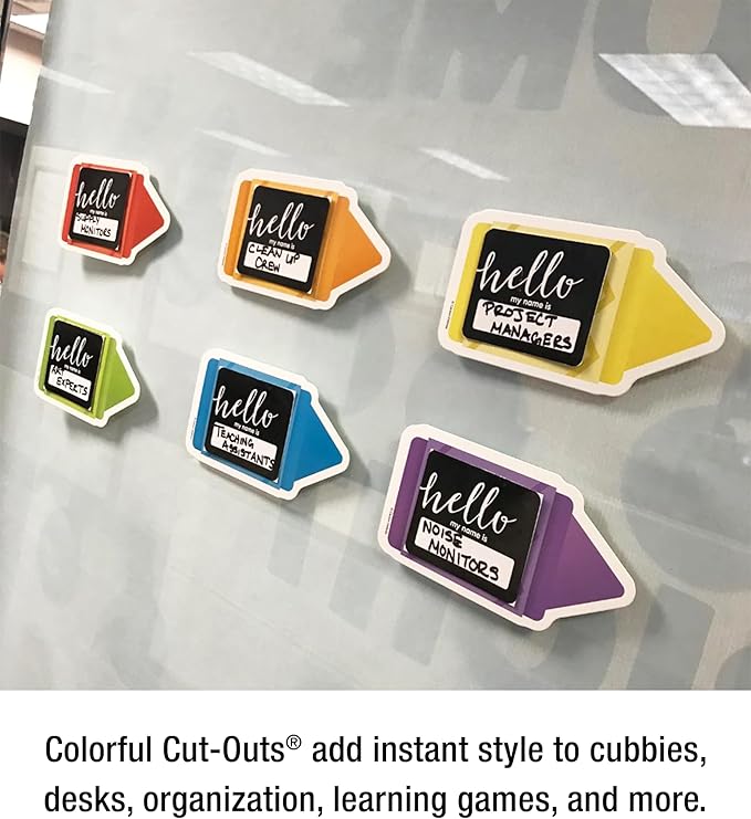 Carson Dellosa 48-Piece Crayons Bulk Cutouts, Colorful Cardstock Bulletin Board Decorations for Name Tags, Door Decor, Posterboard, Back to School Classroom Must Haves