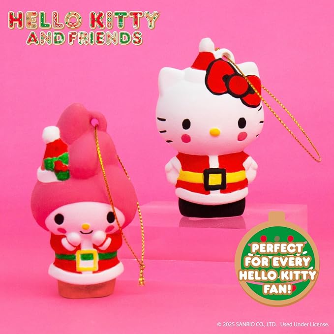 Hello Kitty® & My Melody™ Paint Your Own Christmas Ornaments Kit, DIY Ceramic Holiday Craft Set, 2-Pack