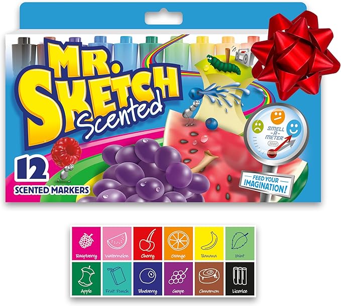 Mr. Sketch Scented Markers, Chisel Tip, Assorted Colors, 96 Count, Pack of 8