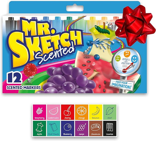 Mr. Sketch Scented Markers, Chisel Tip, Assorted Colors, 96 Count, Pack of 8