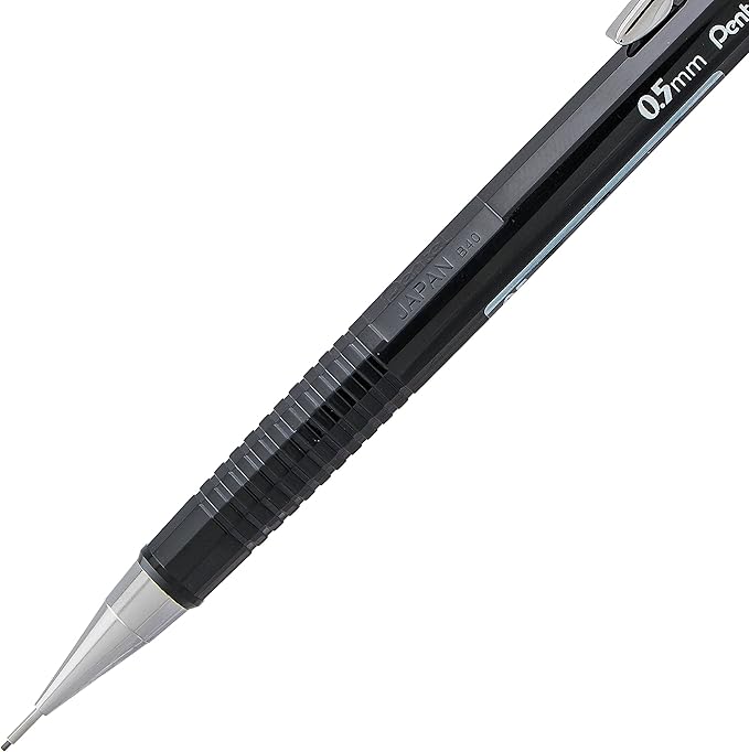 Pentel Sharp Mechanical Pencil (0.5mm), Fine Line, Black Barrel, Pack of 2 (P205BP2)