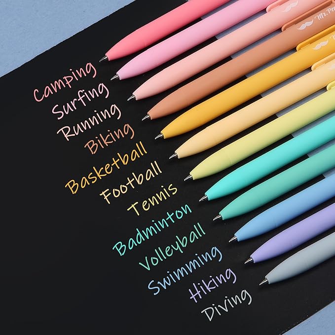 Mr. Pen- Retractable Gel Pens, 12 Pack, Assorted Colors, Fast Dry, Gel Pens Fine Point 0.7mm